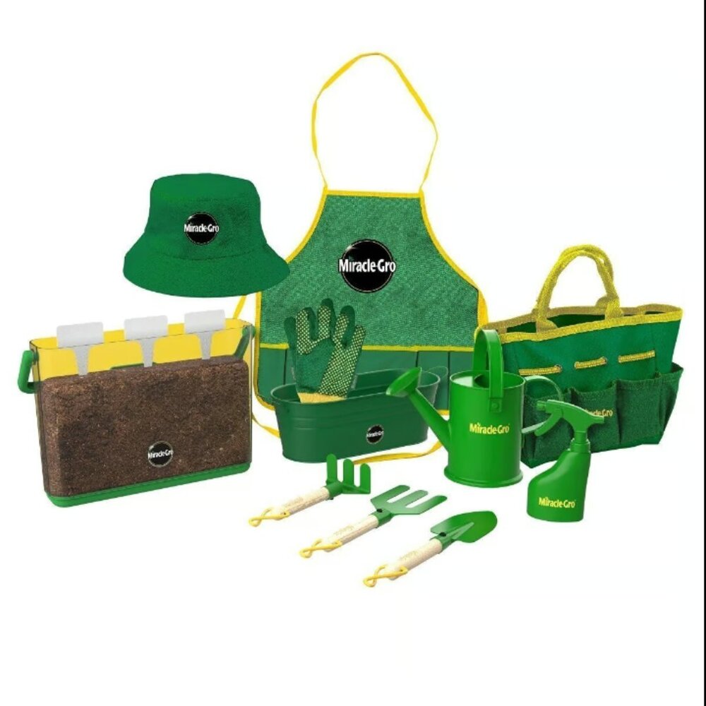 Miracle-Gro Kids' Garden Tool Set & 6 Packs Of Flower-Vegetable Seeds FIRM PRICE